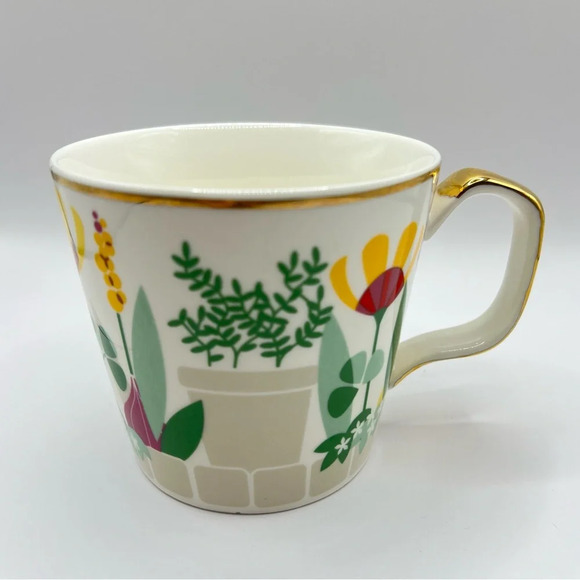 Grace's Teaware Flower Garden Mug Gold‎ Accent Handle. 12 oz. - Picture 4 of 7